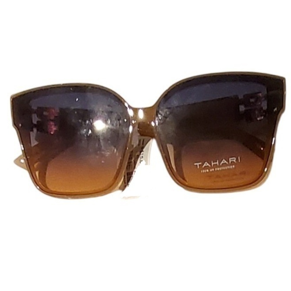 NEW Tahari Sunglasses Gradient OMBRE Brown‎ TH938 Cat Eye Frames Sun Glasses